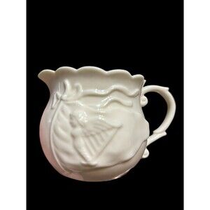 Vintage Ivory China Creamer/ Pitcher Irish Folklore Musical Mermaid & Shamrocks